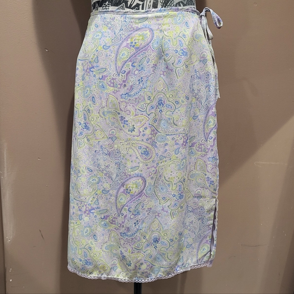Apostrophe purple pastel paisley skirt